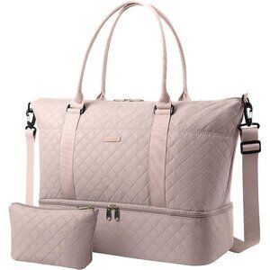 Hotor Women Pink Large Overnight with Shoe Compartment  Travel Duffel Bag